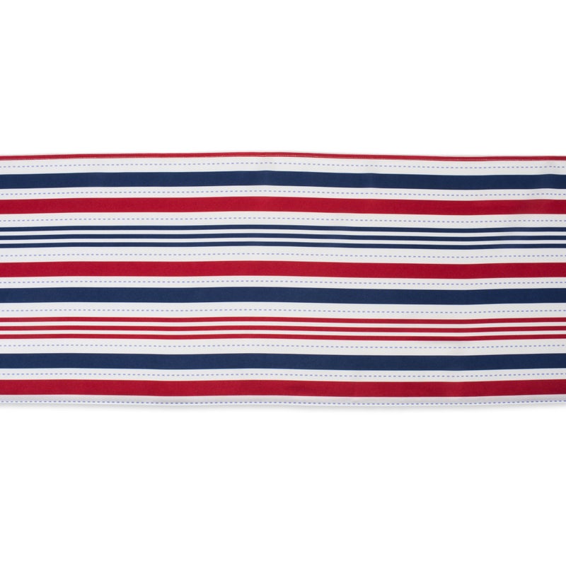 DII Patriotic Stripes Tabletop Collection, Stain Resistant & Waterproof, Table Runner, 14x108, Red, White, & Blue - Image 5